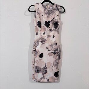Calvin Klein Women’s Floral Sheath Dress Size 2 – Sleeveless Bodycon Cocktail